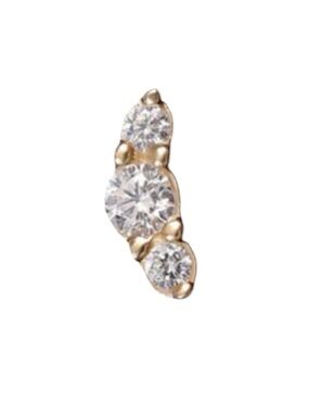 14k Solid Gold CZ Ear Climber